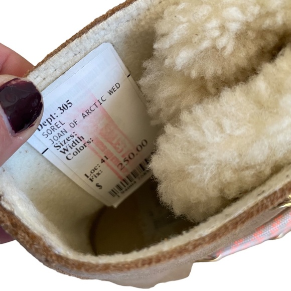 NEW sorel Joan of Arctic III Shearling Trim Waterproof Wedge leather Boot 5 36 - Picture 9 of 16